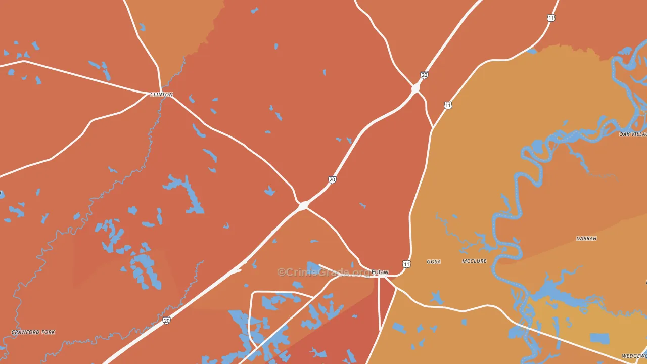 35462, AL Map of Vehicle Theft Rates