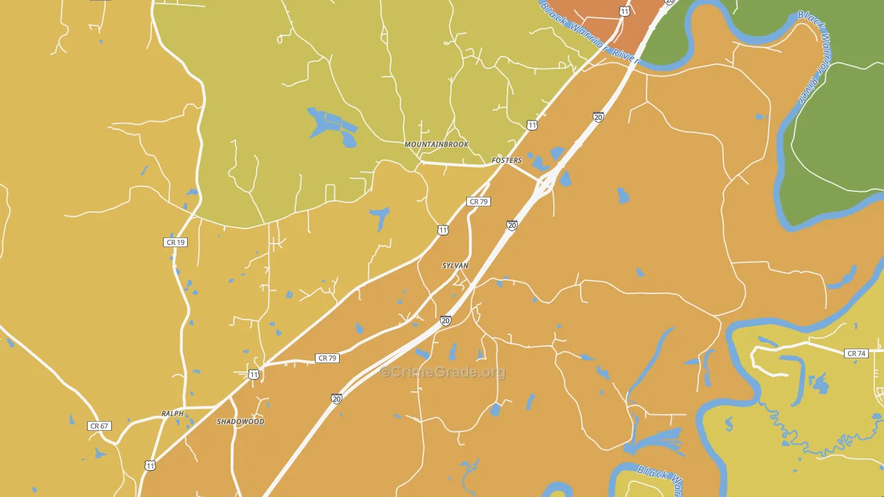 35463, AL Map of Vehicle Theft Rates