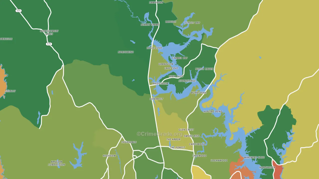 35475, AL Map of Vehicle Theft Rates