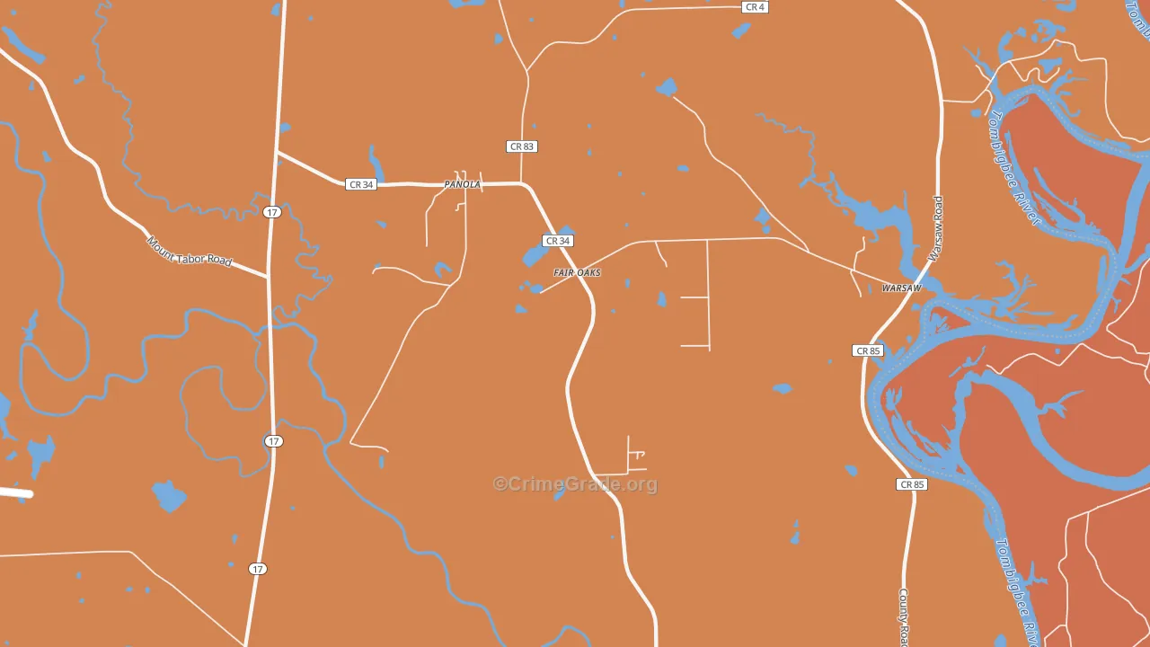 35477, AL Map of Vehicle Theft Rates