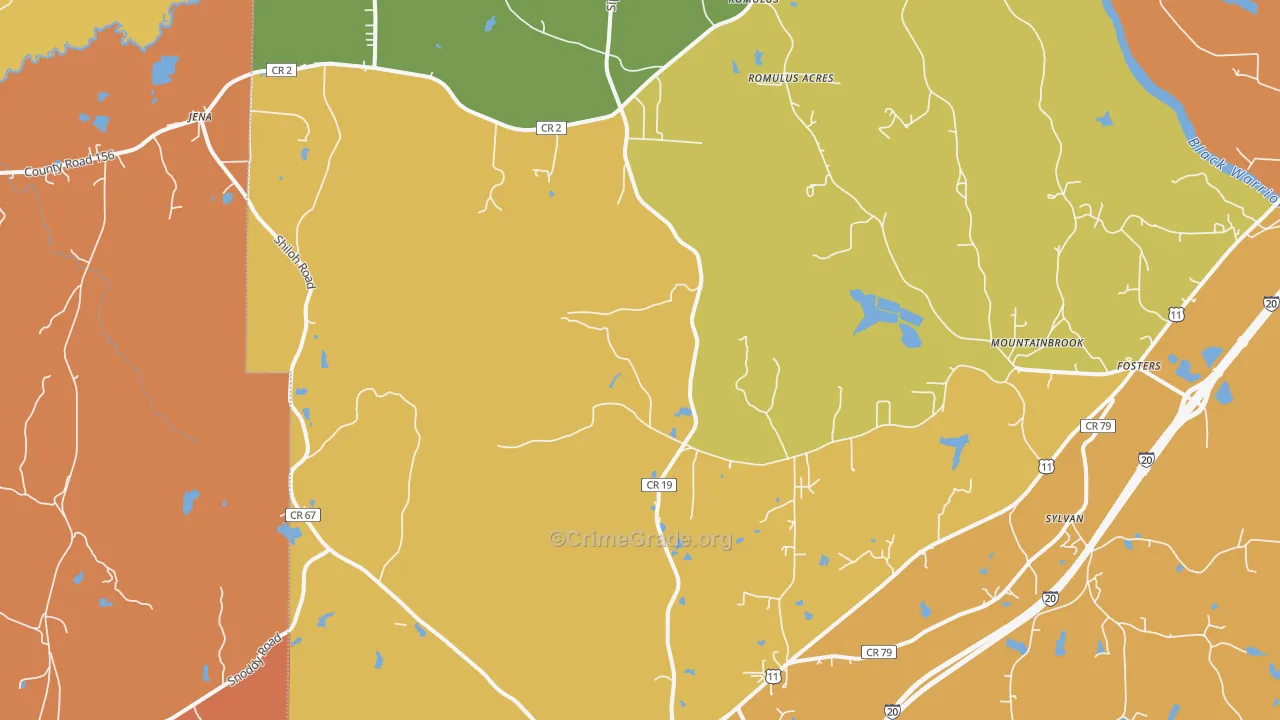 35480, AL Map of Vehicle Theft Rates