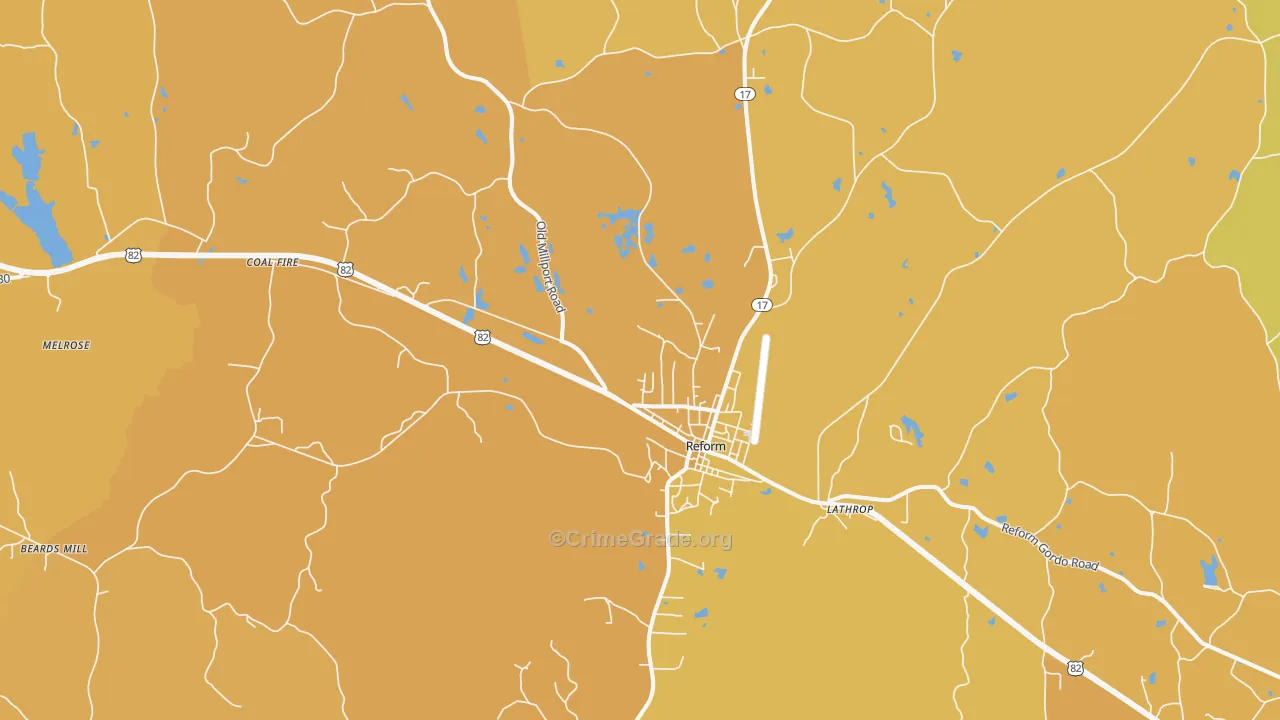 35481, AL Map of Vehicle Theft Rates