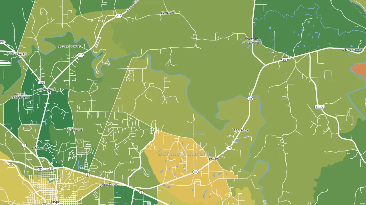 35504, AL Map of Vehicle Theft Rates