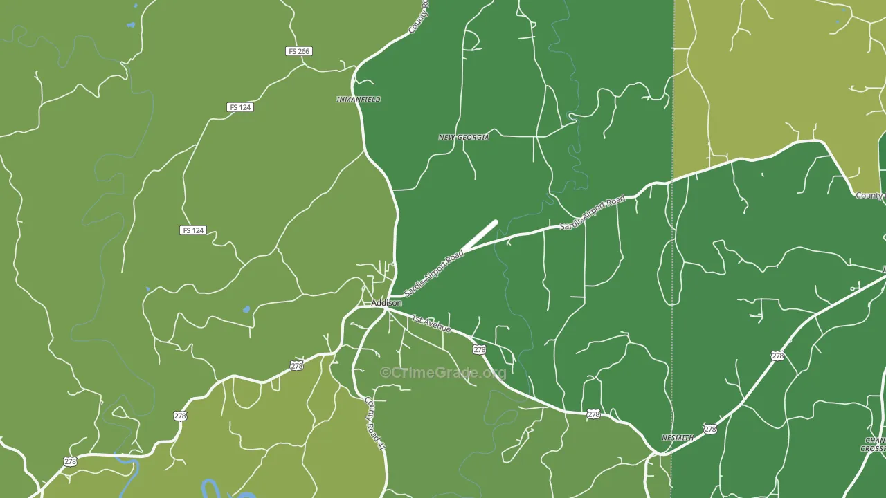 35540, AL Map of Vehicle Theft Rates