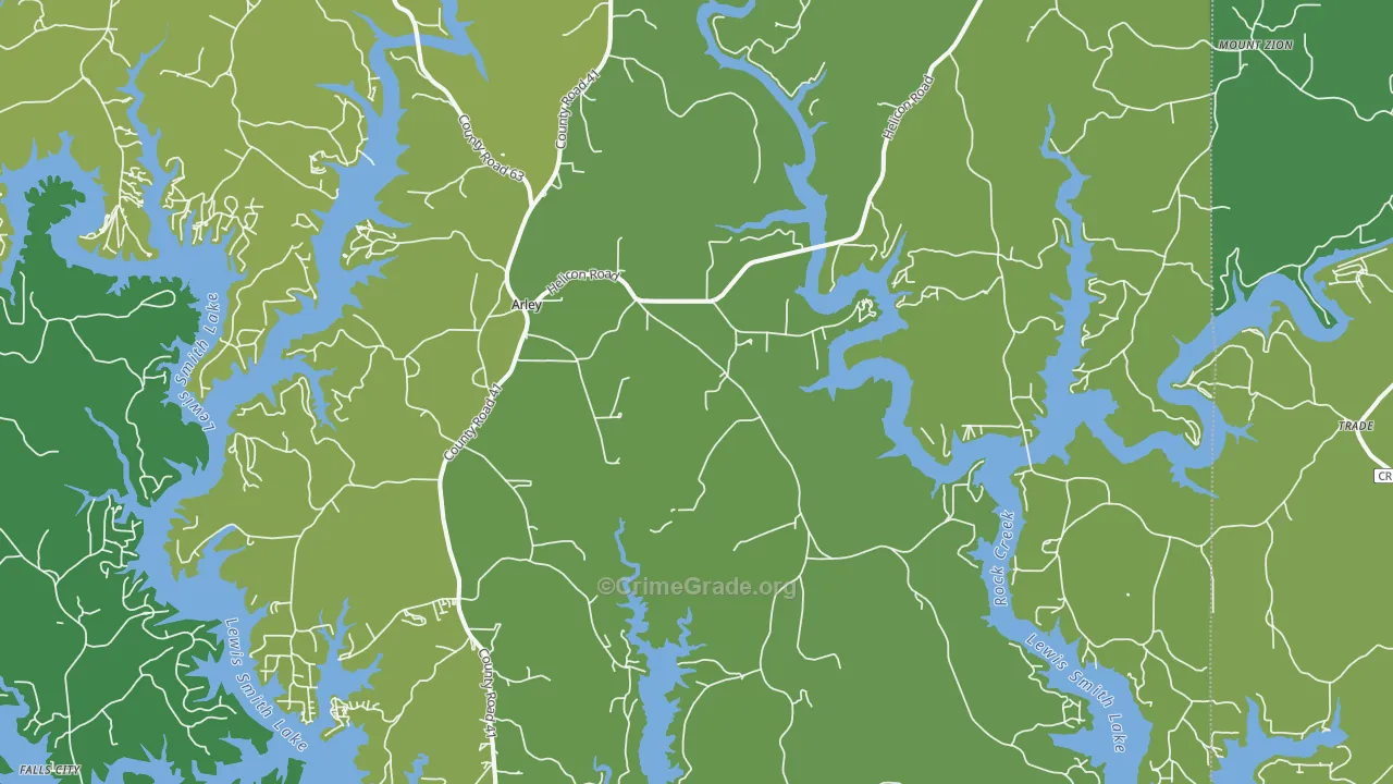 35541, AL Map of Vehicle Theft Rates