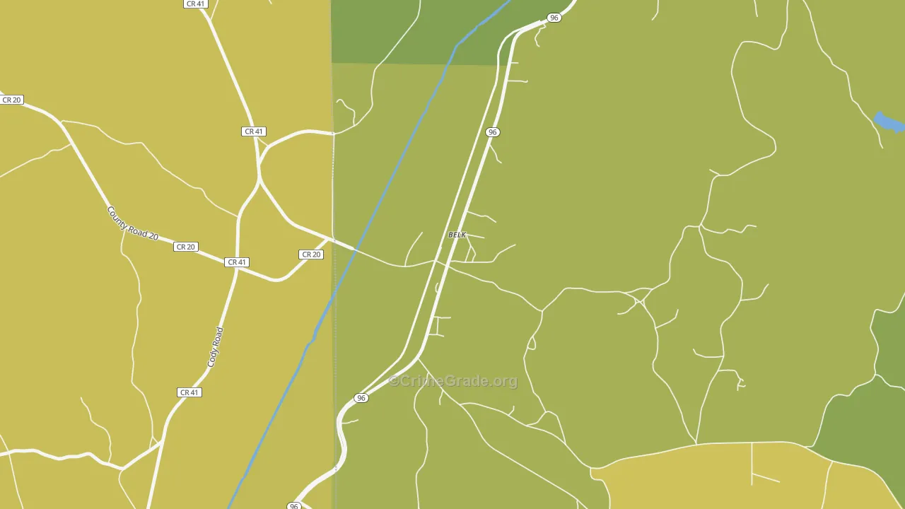 35545, AL Map of Vehicle Theft Rates