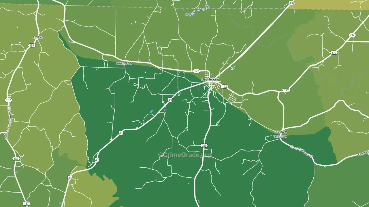 35564, AL Map of Vehicle Theft Rates