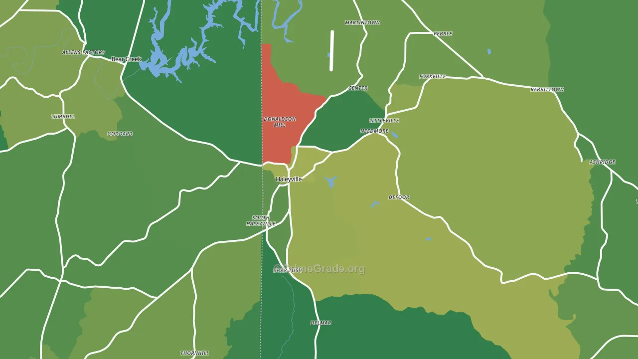 35565, AL Map of Vehicle Theft Rates