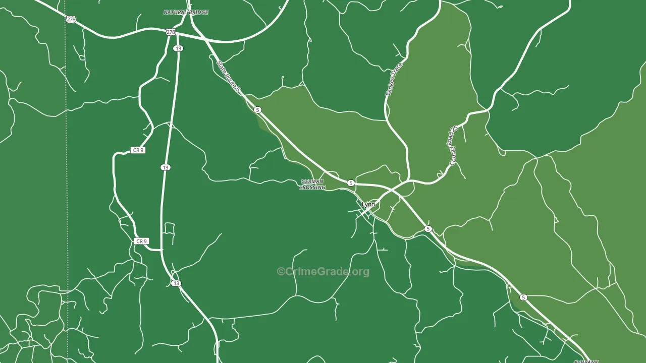 35575, AL Map of Vehicle Theft Rates