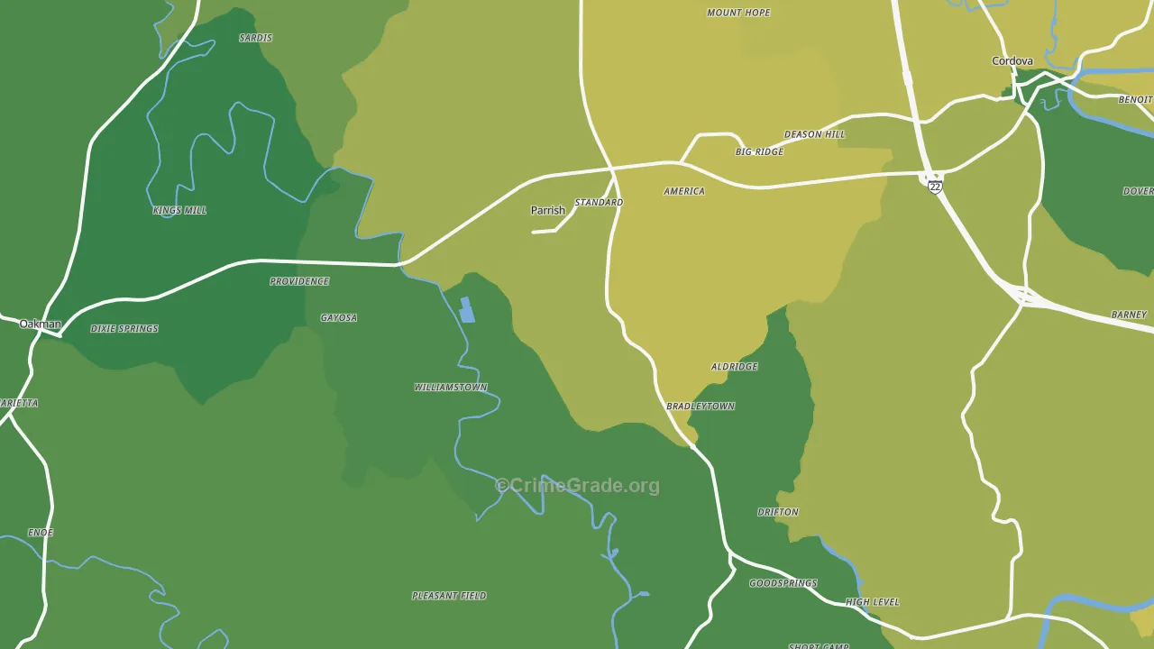 35580, AL Map of Vehicle Theft Rates