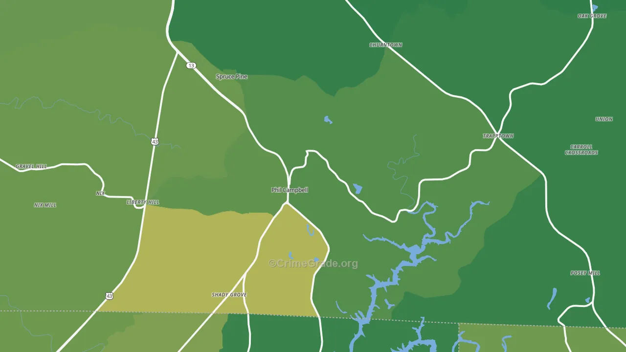 35581, AL Map of Vehicle Theft Rates