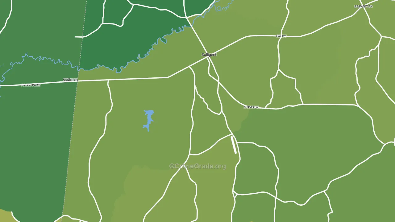 35586, AL Map of Vehicle Theft Rates