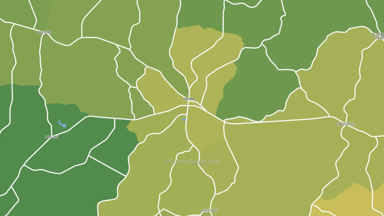 35592, AL Map of Vehicle Theft Rates