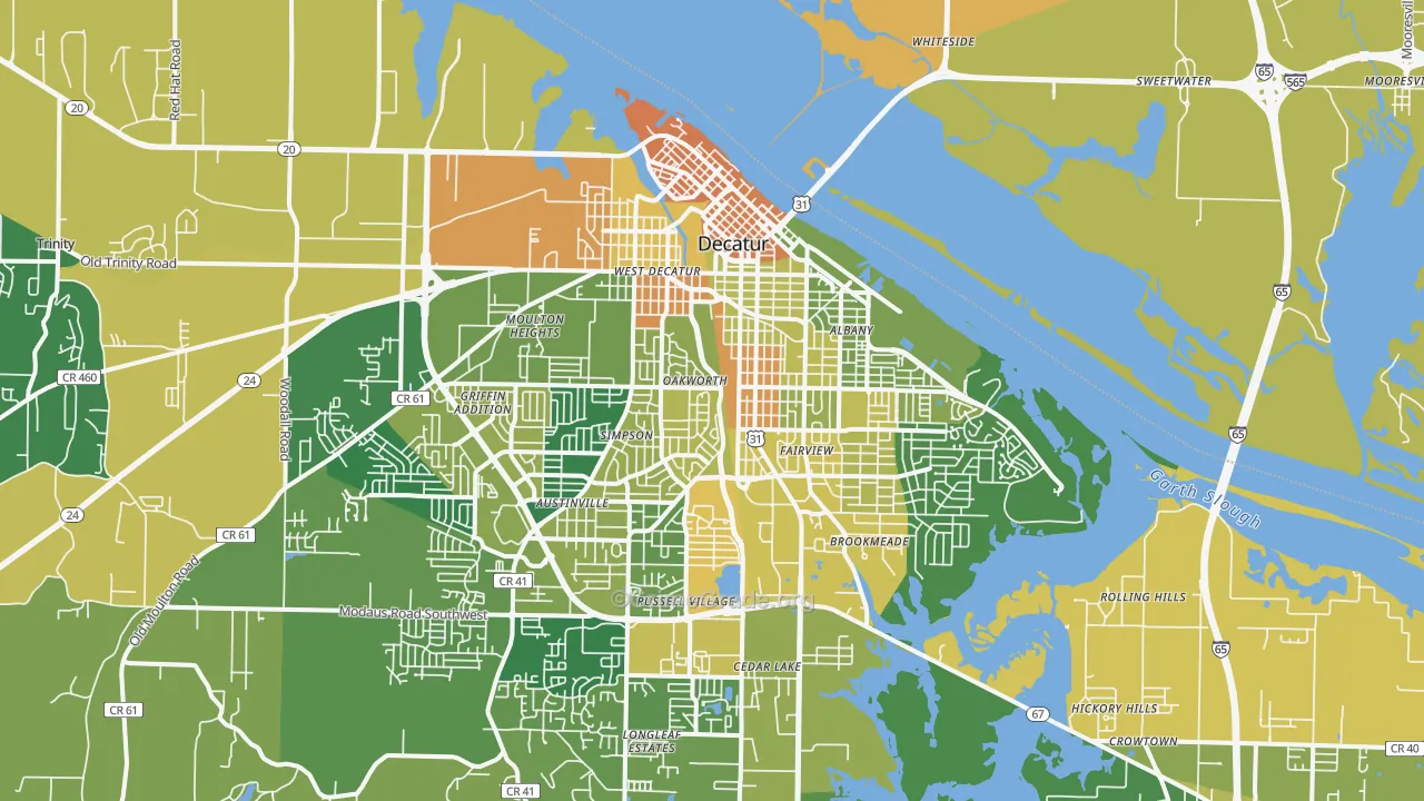 35601, AL Map of Vehicle Theft Rates