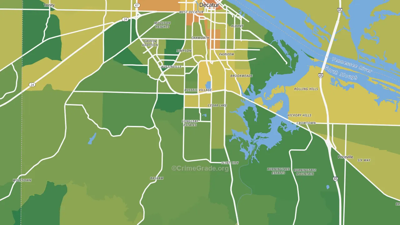 35603, AL Map of Vehicle Theft Rates