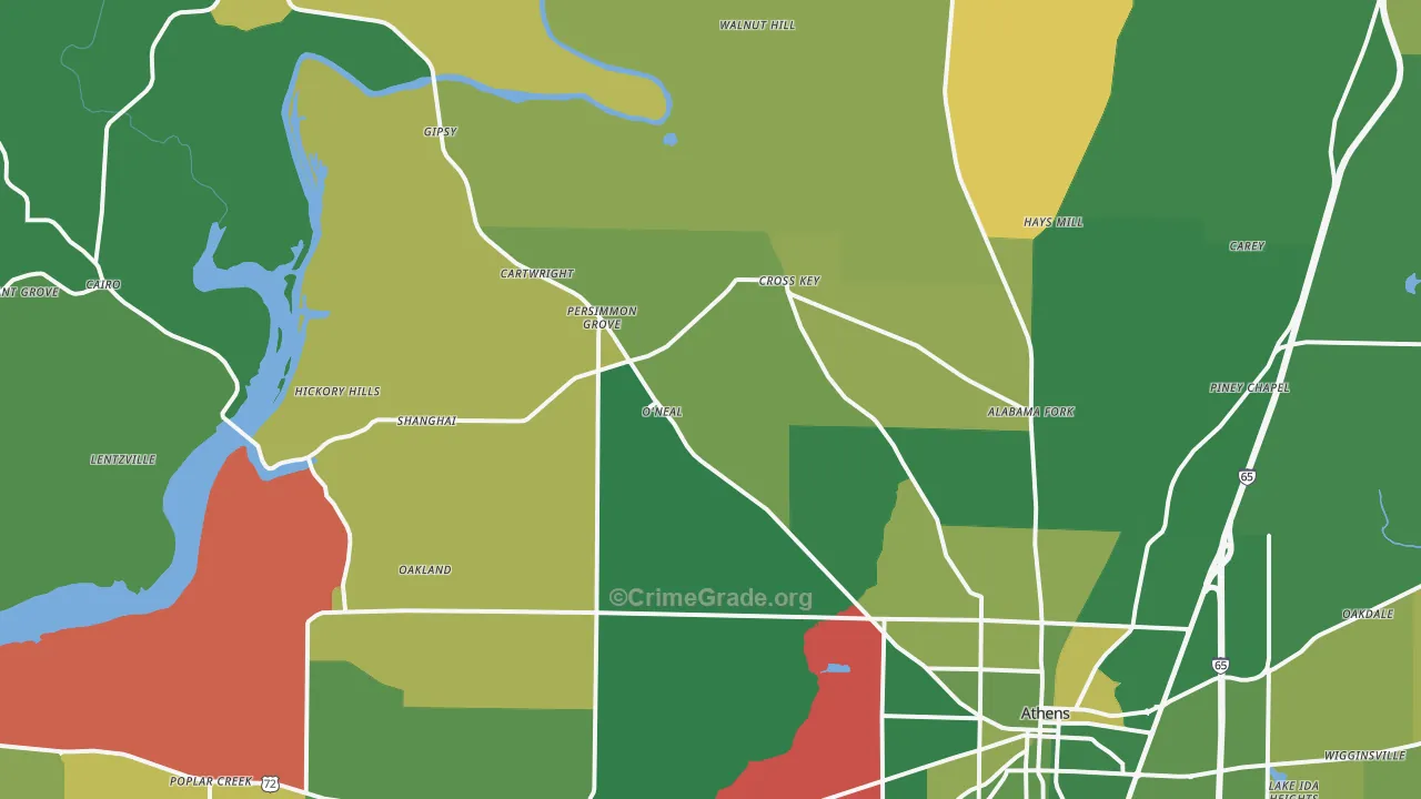 35614, AL Map of Vehicle Theft Rates