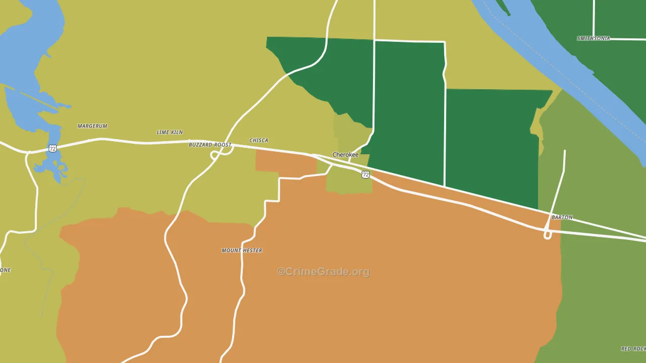 35616, AL Map of Vehicle Theft Rates