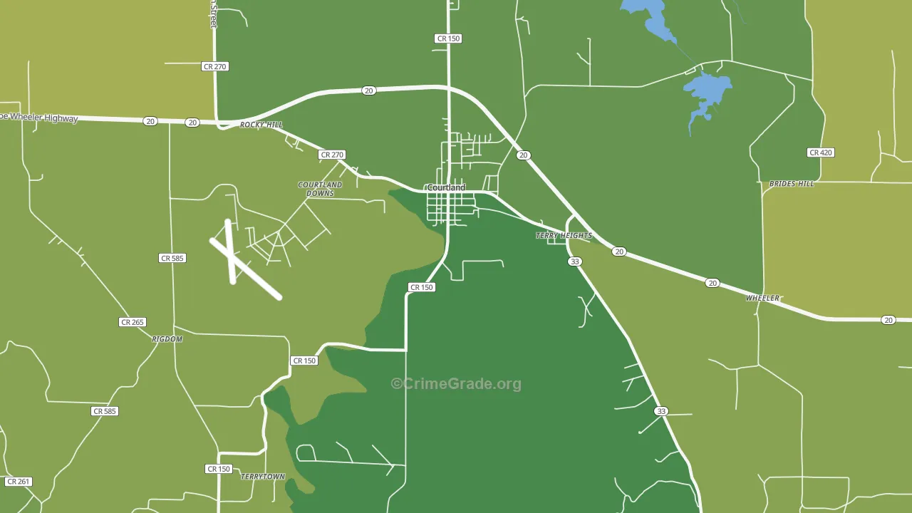 35618, AL Map of Vehicle Theft Rates