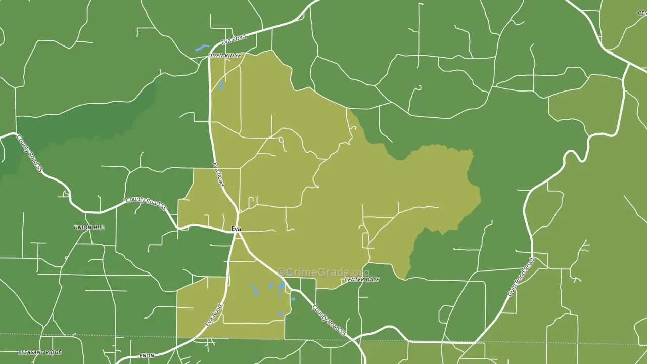 35621, AL Map of Vehicle Theft Rates