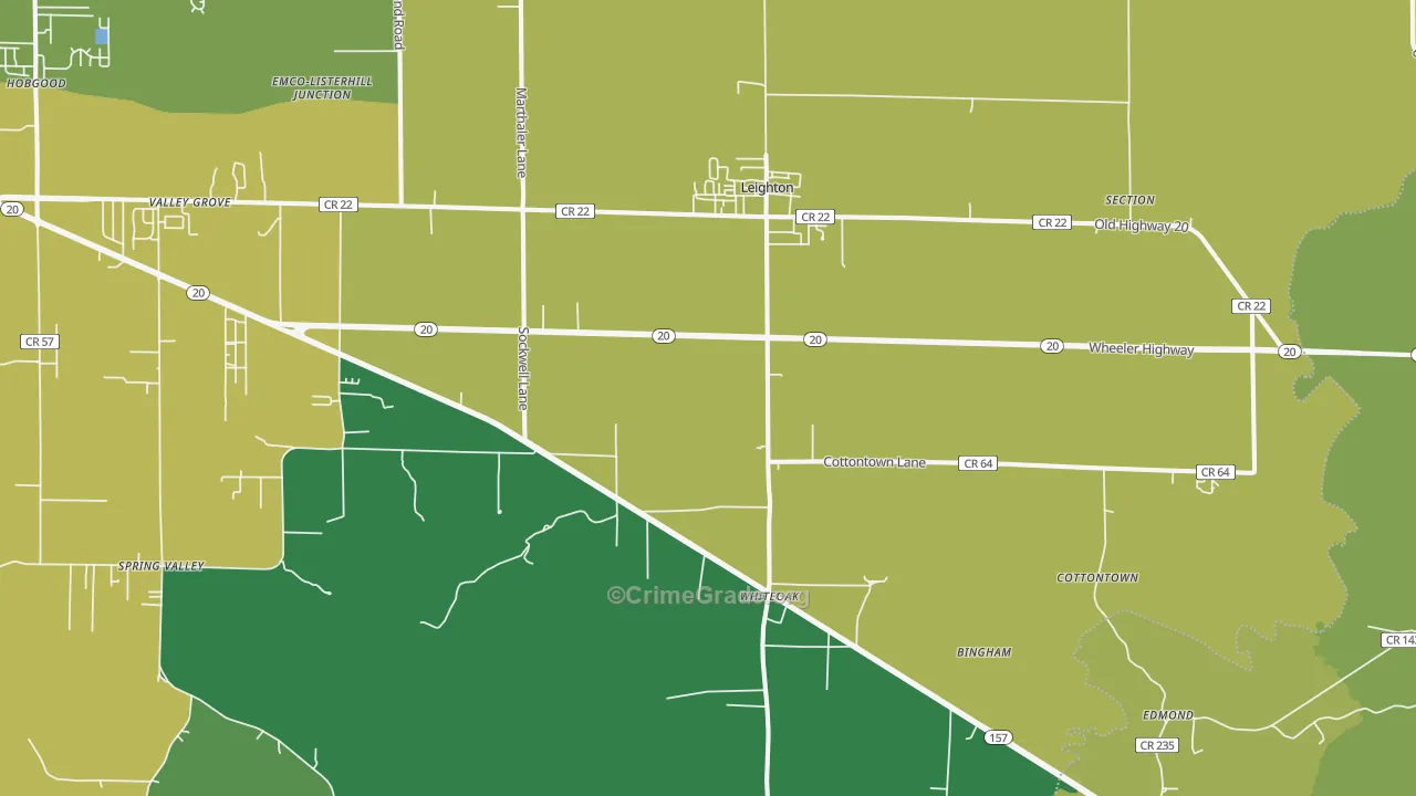 35646, AL Map of Vehicle Theft Rates