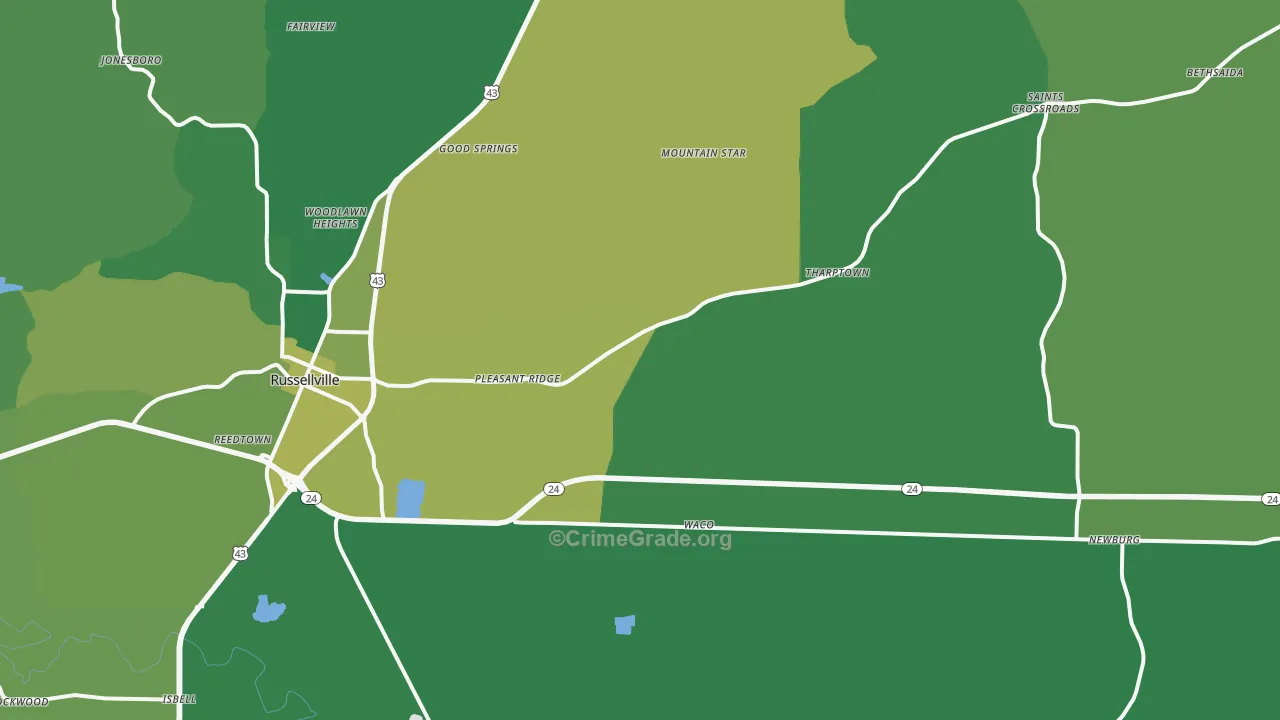 35654, AL Map of Vehicle Theft Rates