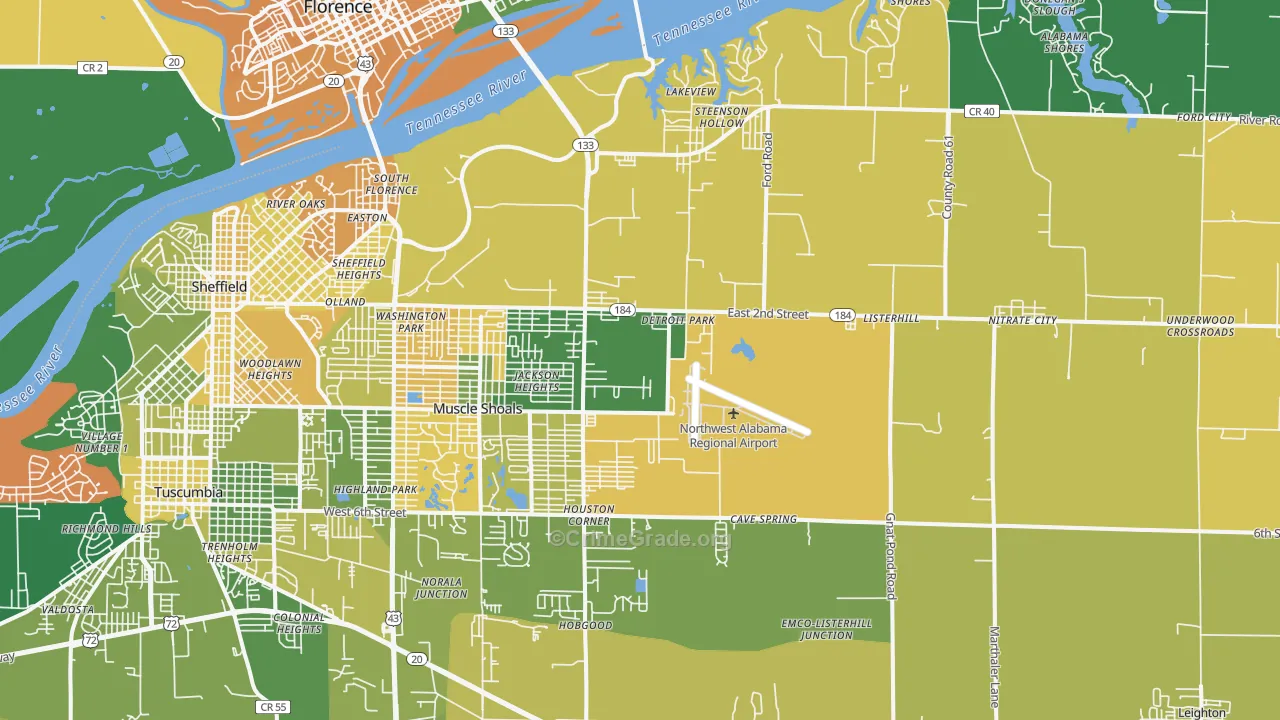 35661, AL Map of Vehicle Theft Rates