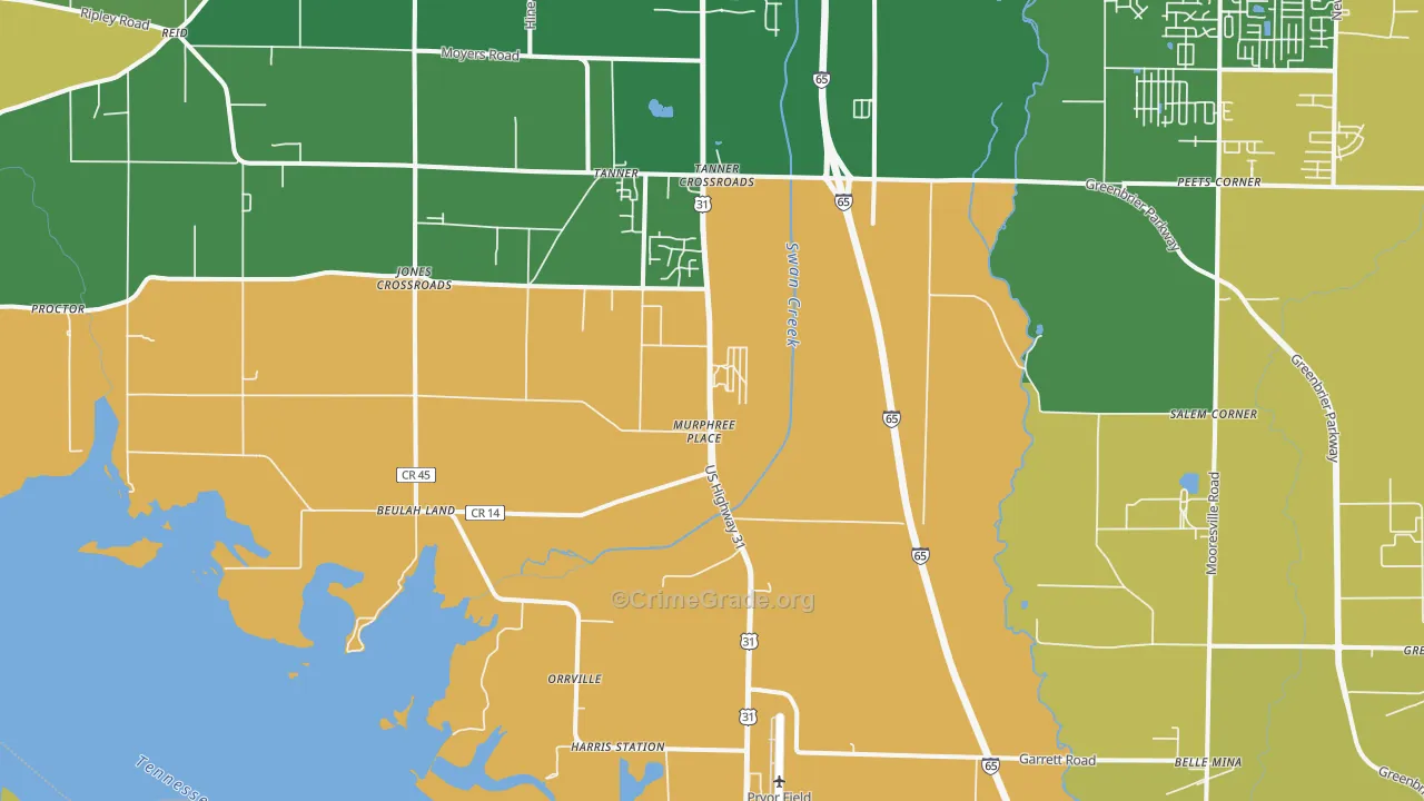 35671, AL Map of Vehicle Theft Rates
