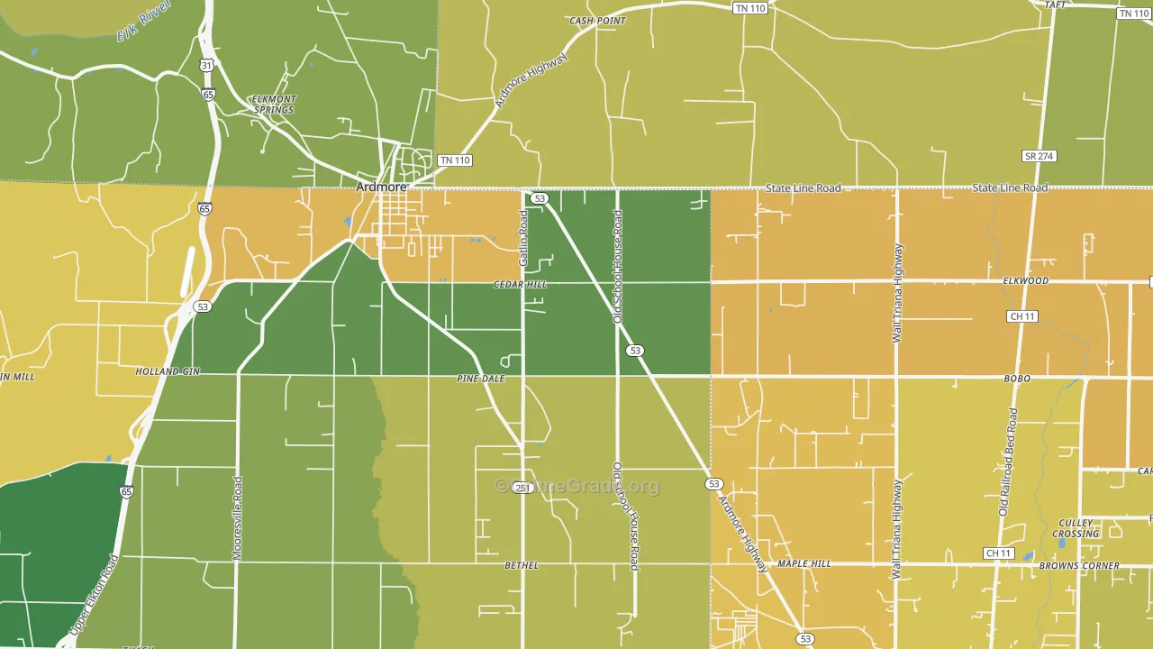 35739, AL Map of Vehicle Theft Rates