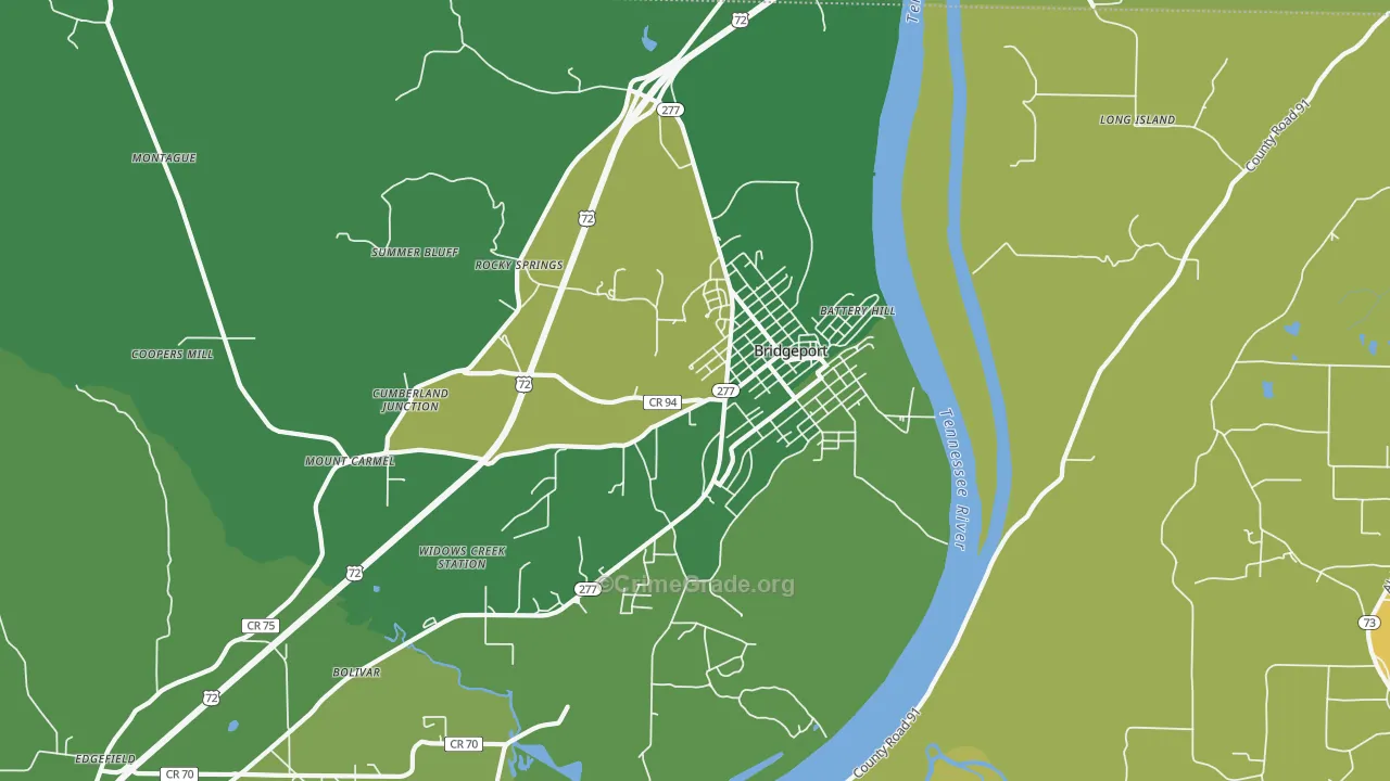 35740, AL Map of Vehicle Theft Rates