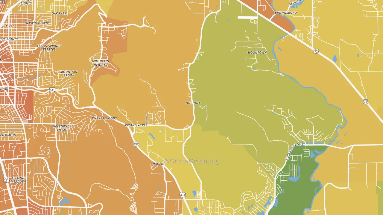 35741, AL Map of Vehicle Theft Rates