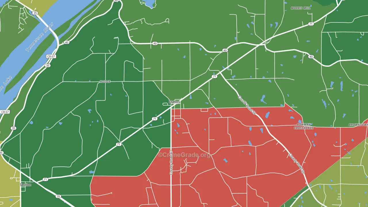 35744, AL Map of Vehicle Theft Rates