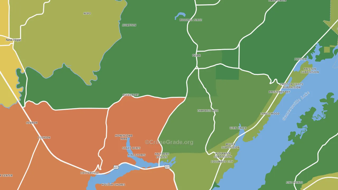 35747, AL Map of Vehicle Theft Rates