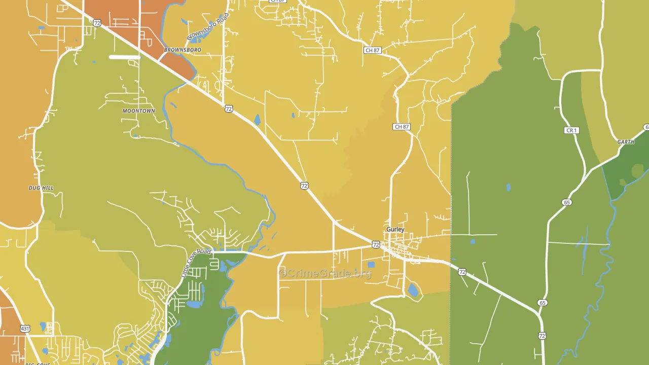 35748, AL Map of Vehicle Theft Rates