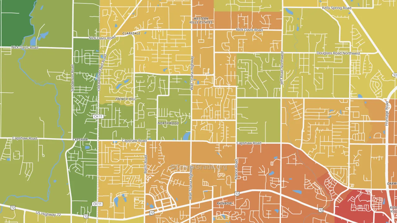 35757, AL Map of Vehicle Theft Rates