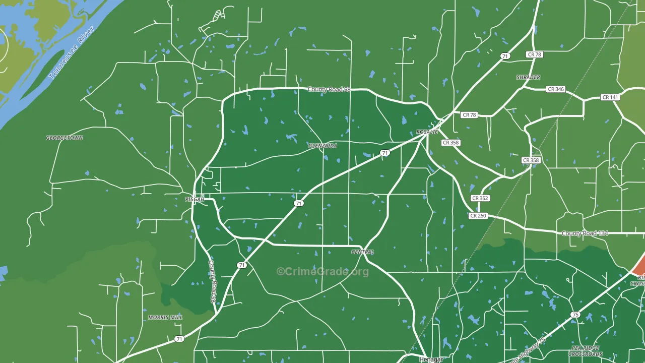 35765, AL Map of Vehicle Theft Rates