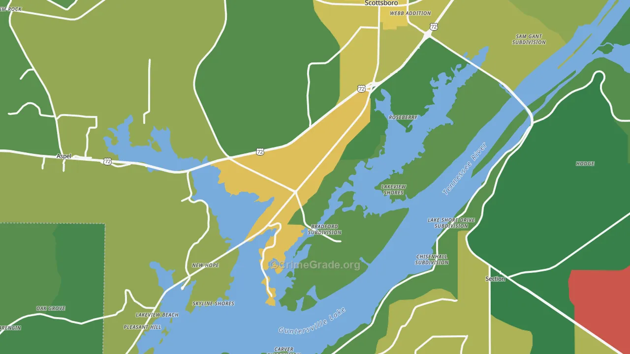 35769, AL Map of Vehicle Theft Rates