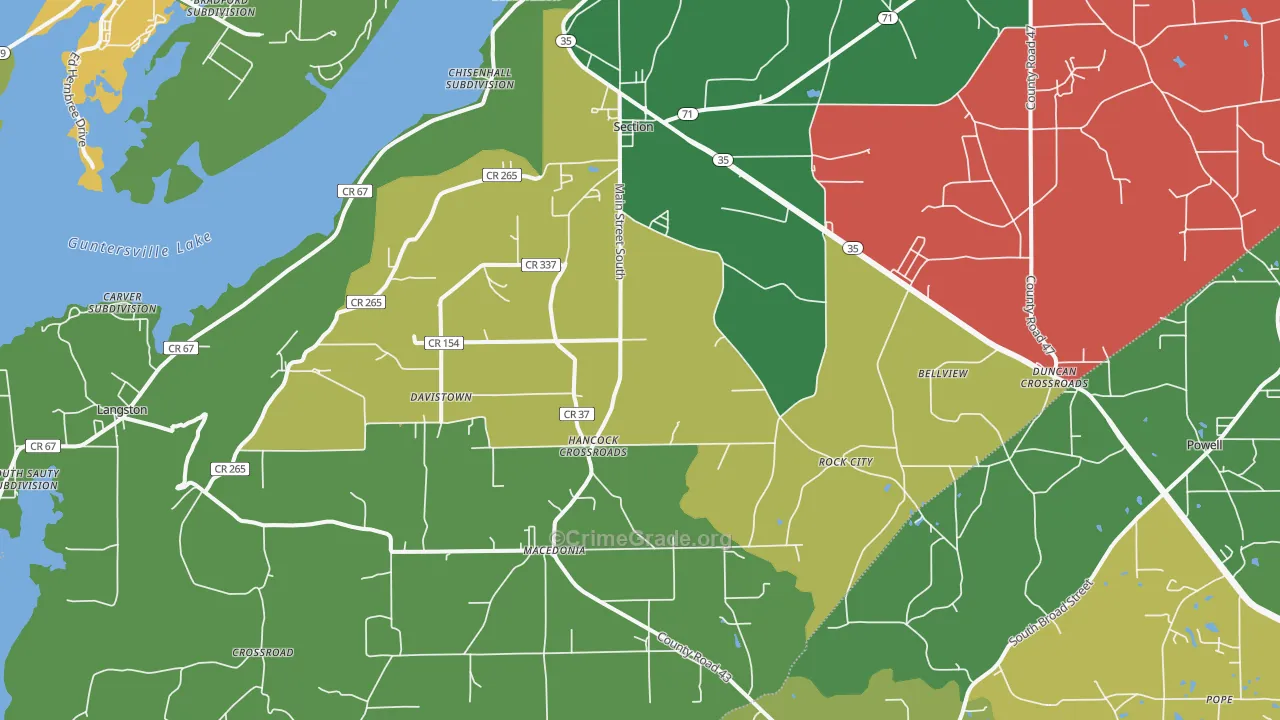 35771, AL Map of Vehicle Theft Rates