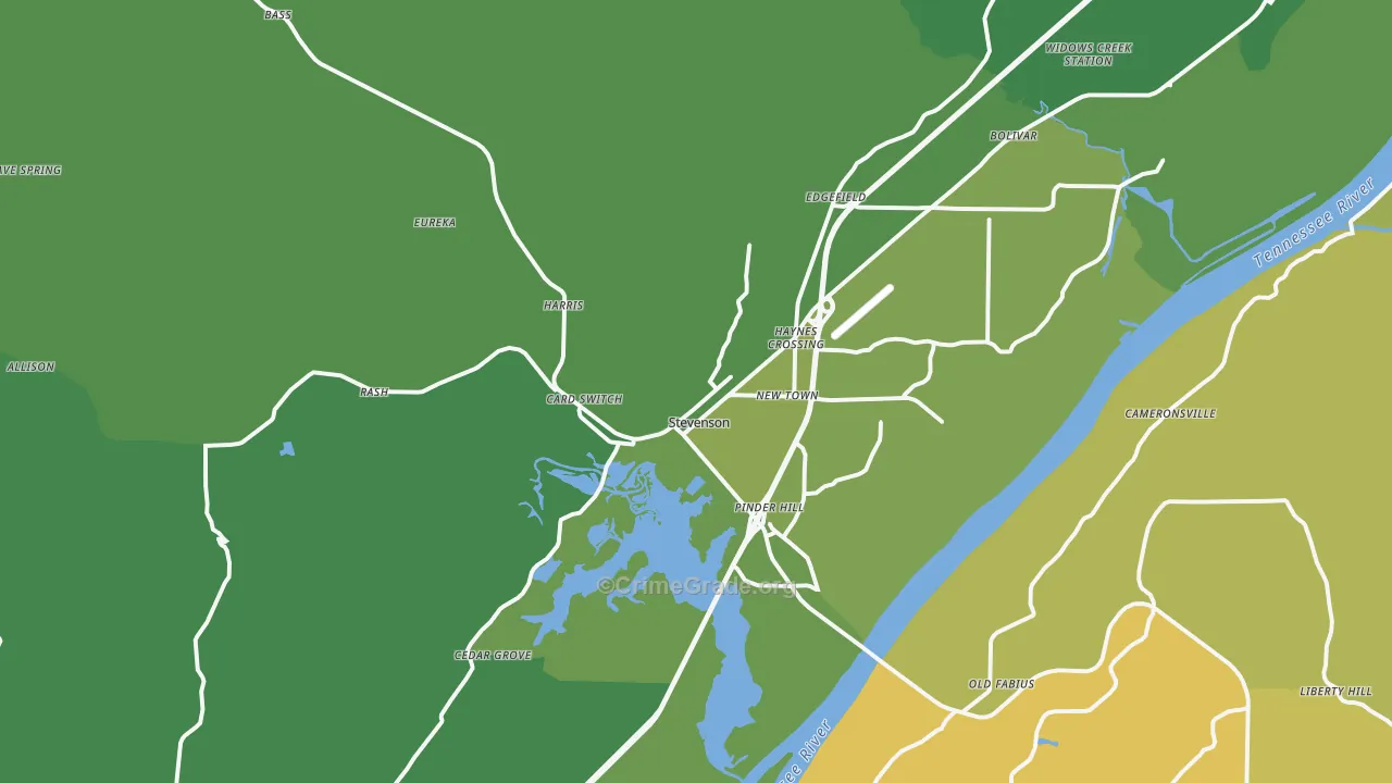 35772, AL Map of Vehicle Theft Rates