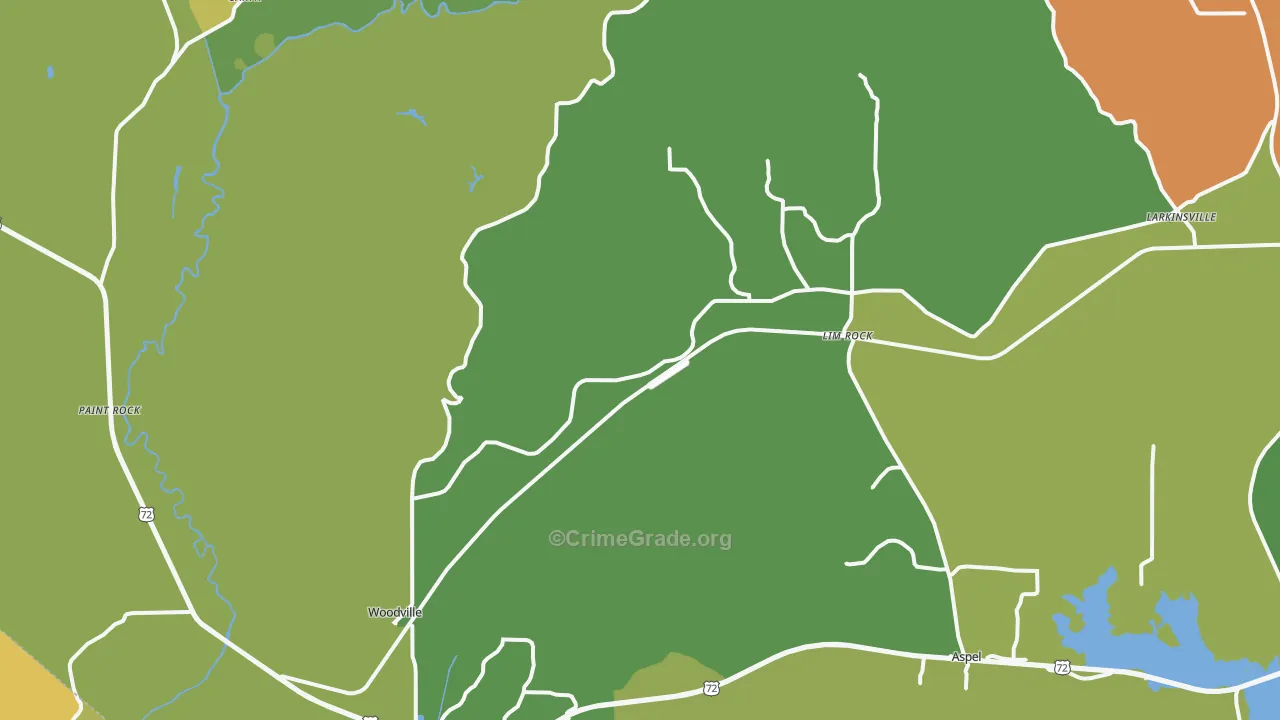 35776, AL Map of Vehicle Theft Rates