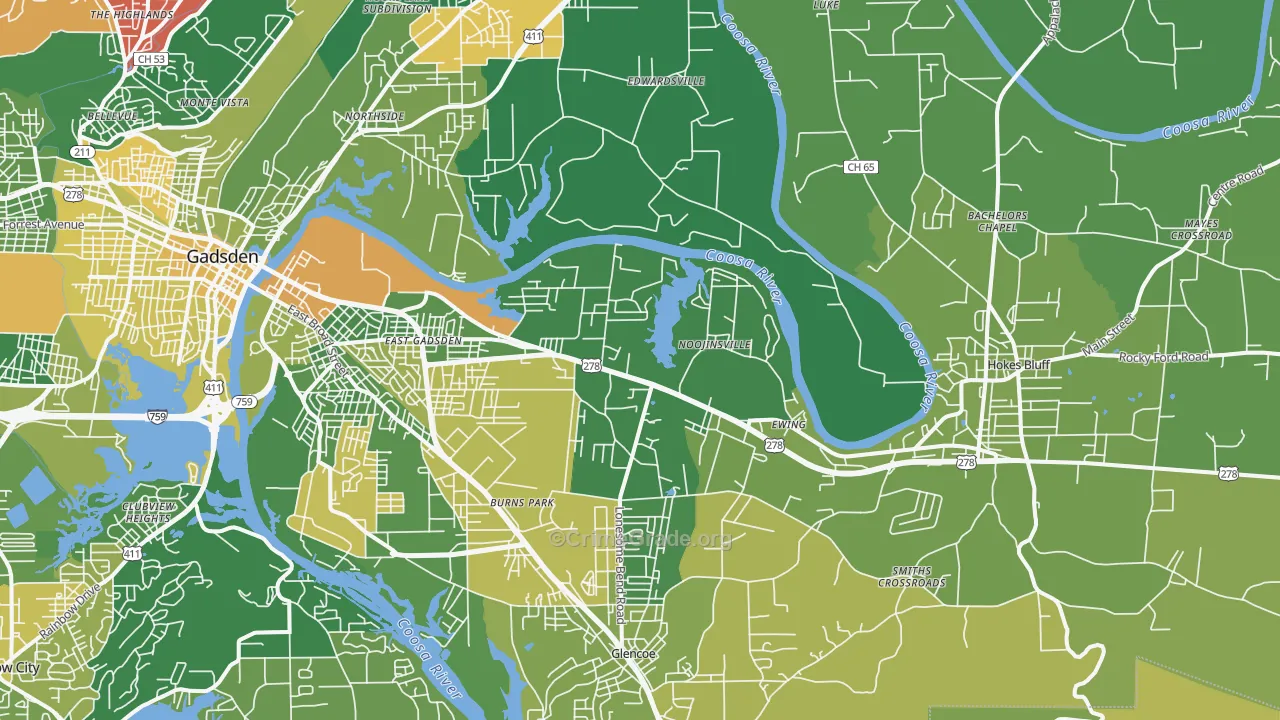 35903, AL Map of Vehicle Theft Rates