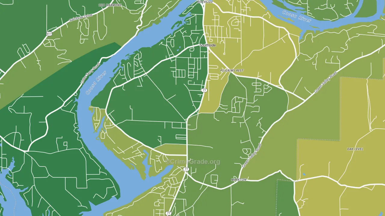 35907, AL Map of Vehicle Theft Rates