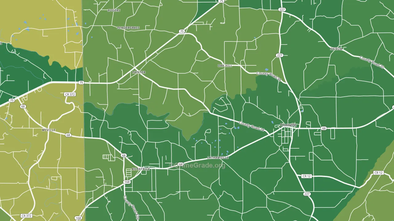 35962, AL Map of Vehicle Theft Rates