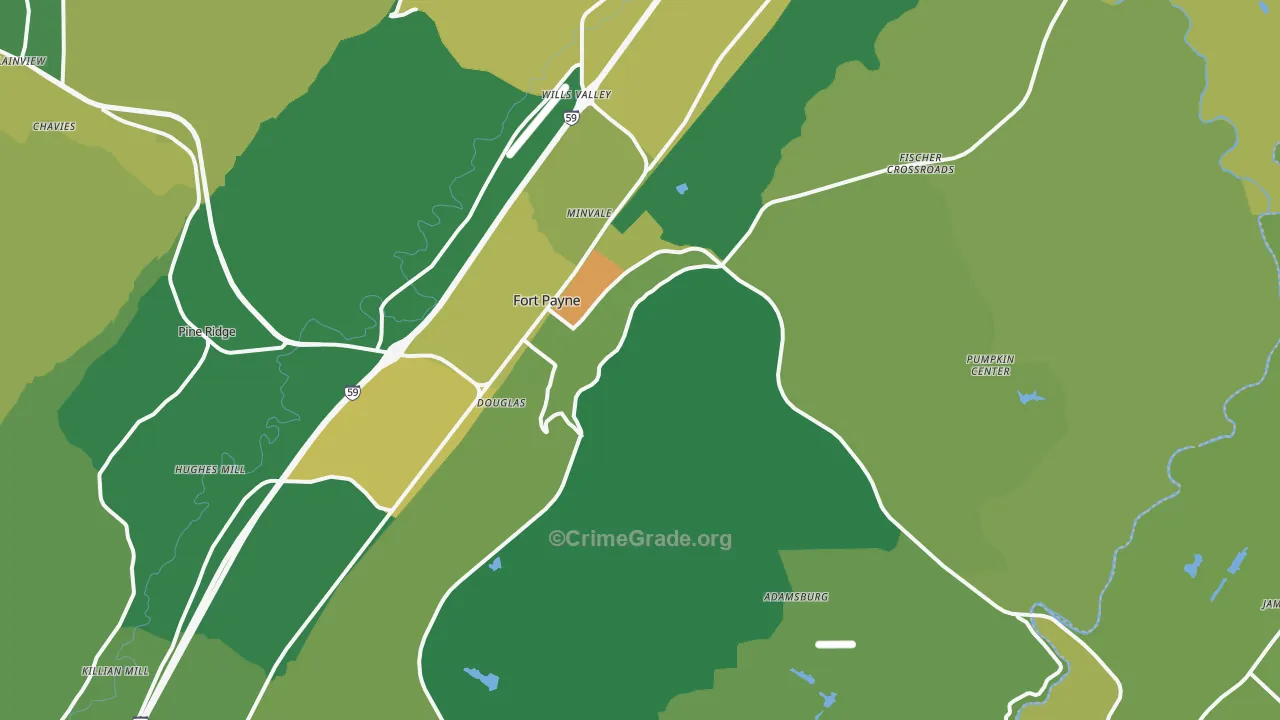 35967, AL Map of Vehicle Theft Rates