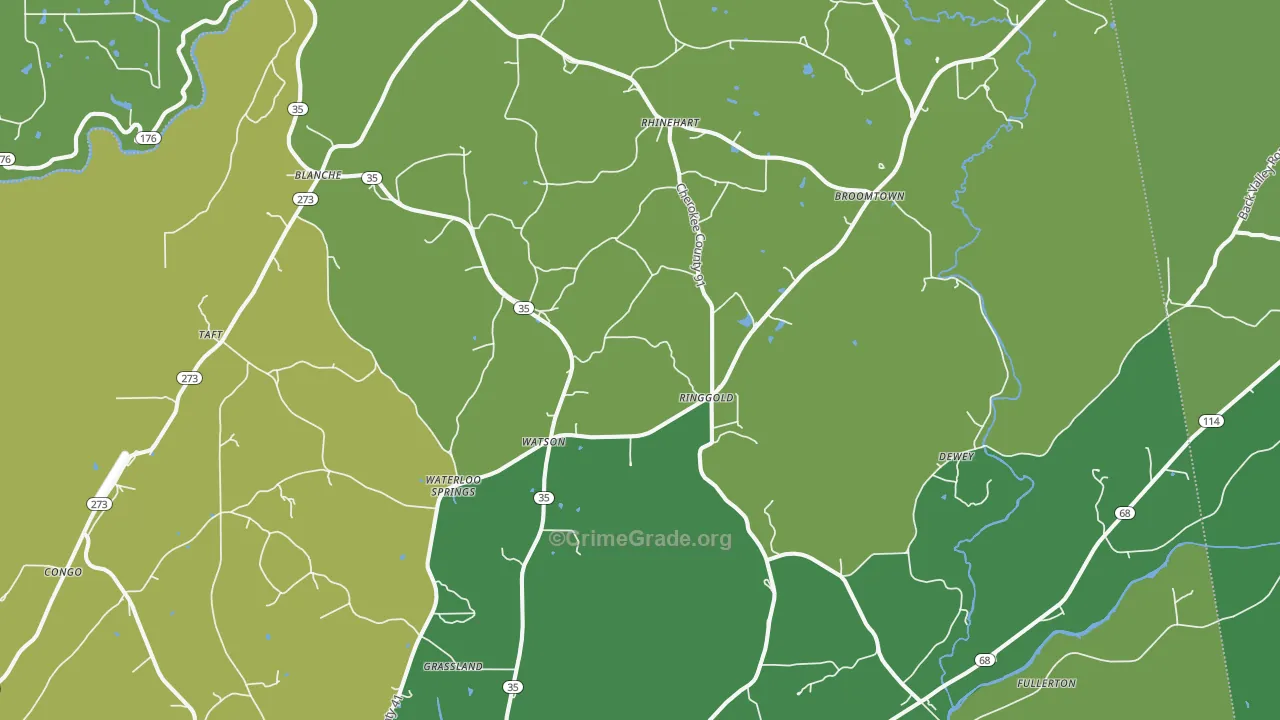 35973, AL Map of Vehicle Theft Rates
