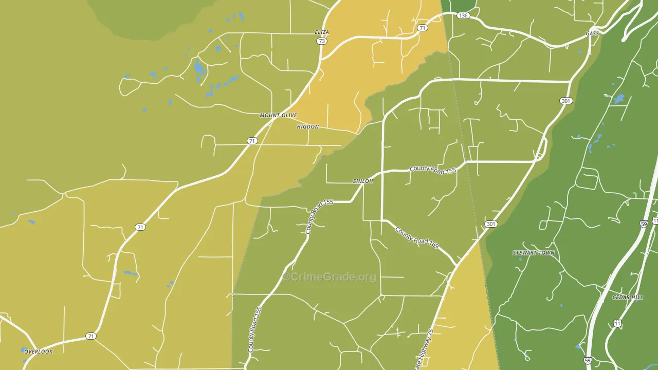 35979, AL Map of Vehicle Theft Rates