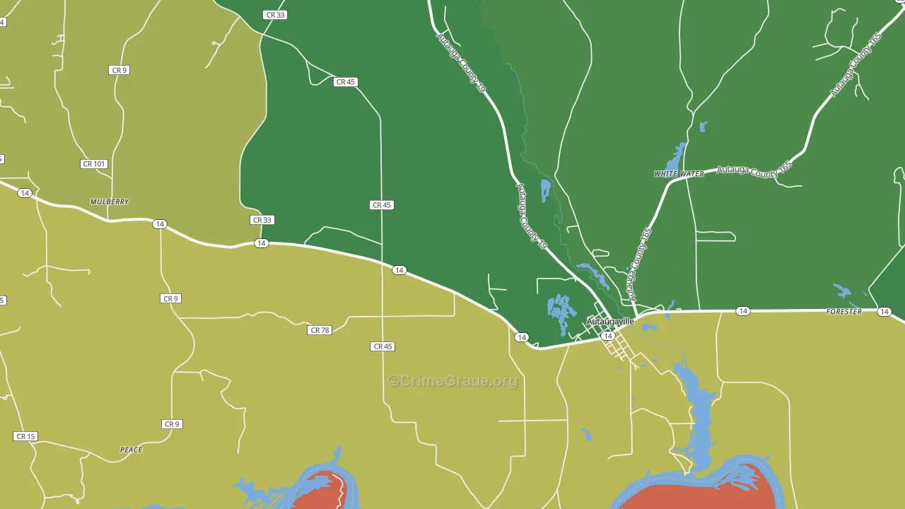 36003, AL Map of Vehicle Theft Rates