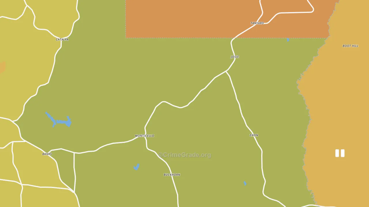 36005, AL Map of Vehicle Theft Rates