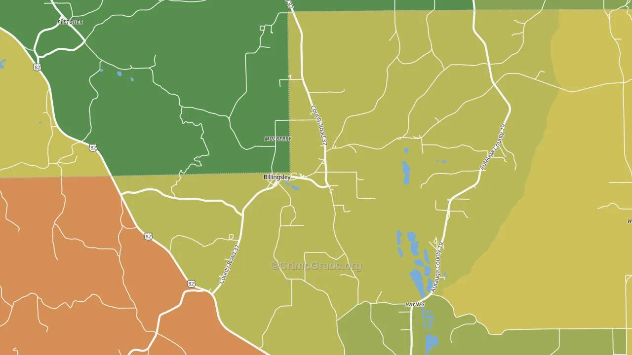 36006, AL Map of Vehicle Theft Rates