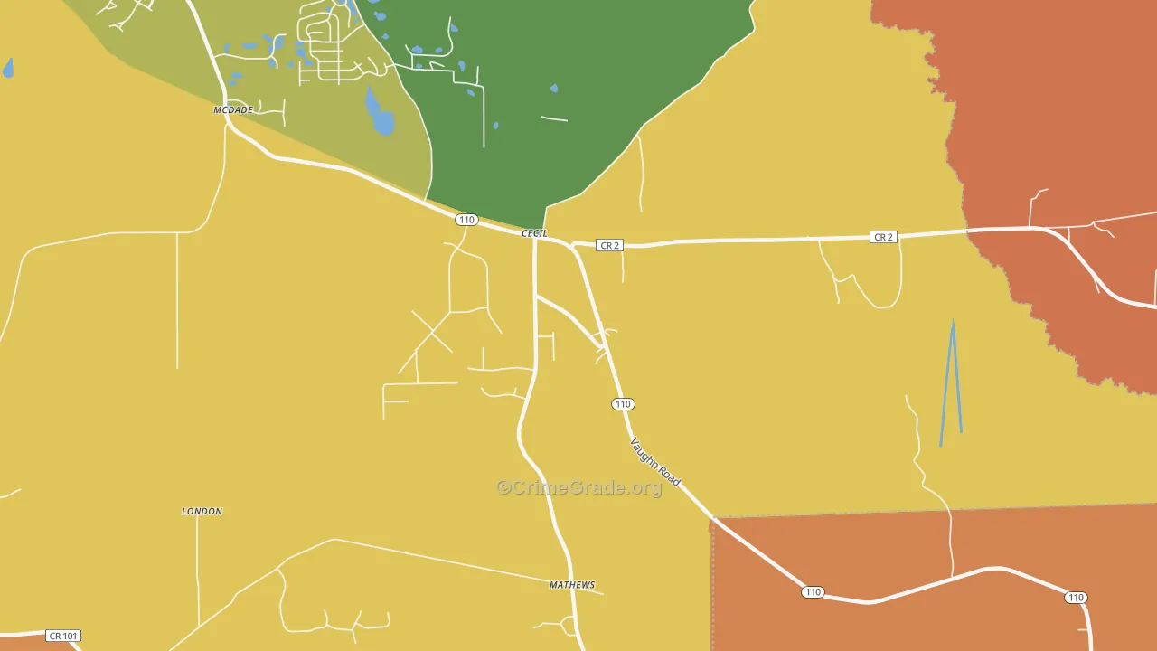 36013, AL Map of Vehicle Theft Rates