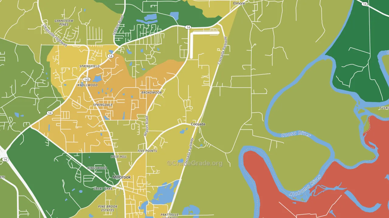 36020, AL Map of Vehicle Theft Rates
